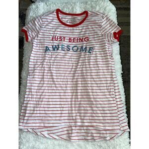 Stars & Sprinkles girls sz. 14/16 "Just being awesome" short sleeved striped tee